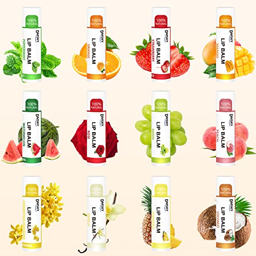 120 Pack Natural Lip Balm Set - 12 Flavors, Deep Hydration, Bulk Gift