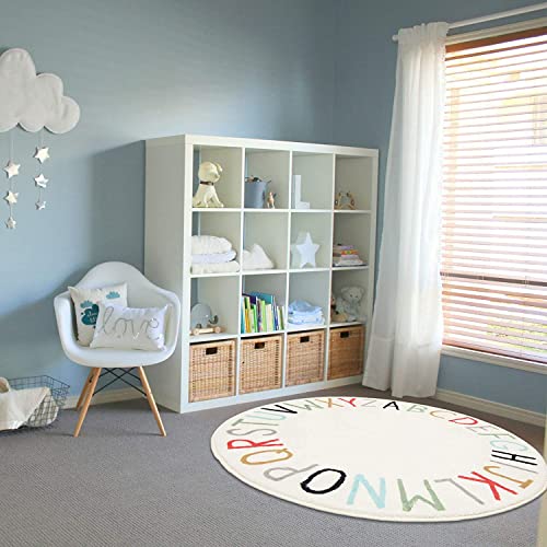Round ABC Area Rug 71 Inch Multi Color Kids Playroom Floor Carpet - Variation of THIS listing