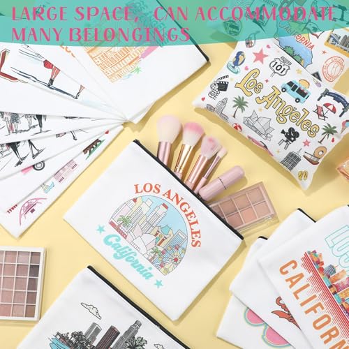 Los Angeles Cosmetic Bag Set - 16 Travel Makeup Pouches for Women & Gifts Variation of THIS Listing