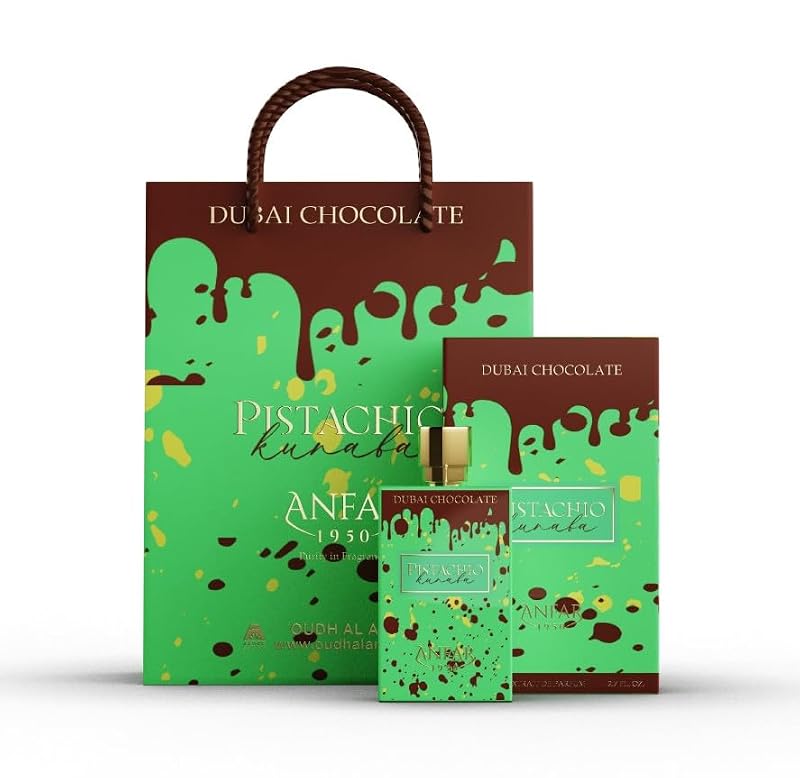 Unisex Dubai Chocolate Perfume with Pistachio, Caramel & Gourmand Notes 2.7 Fl Oz