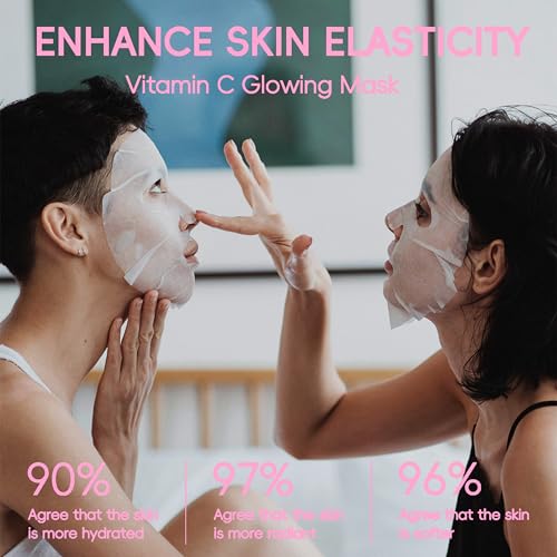 Pink Face Mask Set - 40 Assorted Skincare Sheet Masks for Hydration & Sensitive Skin