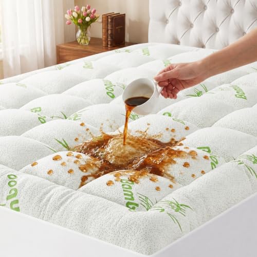 Queen Mattress Topper Plush Pillow Top Mattress Pad for Pressure Relief