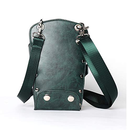 Hairdressing Scissors Holster Pouch - PU Leather Salon Tool Bag for Stylists - Green