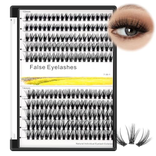 ¡æVAYATOR False Eyelashes Kit 7D/10D/20D/30D/40D/50D 200pcs D Curl 10-18mm Mixed Mink Eyelashes Extension Natural Faux Eyelashes Individual Lashes Makeup Tools (30D-14mm-16mm Mixed)