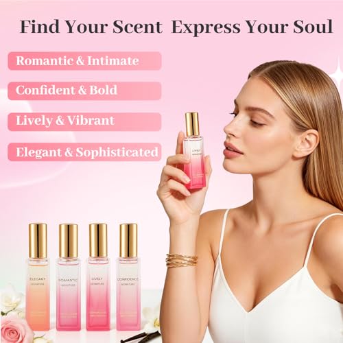 Travel Perfume Gift Set with 4 Floral & Fruity EDP Sprays - Women’s Fragrance Collection
