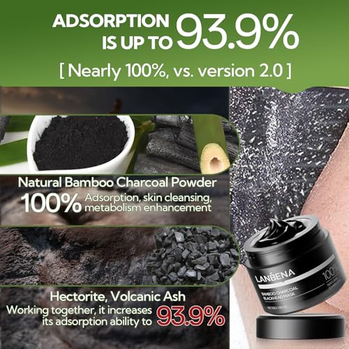LANBENA 2-Pack Pore Strips + Bamboo Charcoal Mask with Aloe Variation – 2% Salicylic Acid Deep Clean