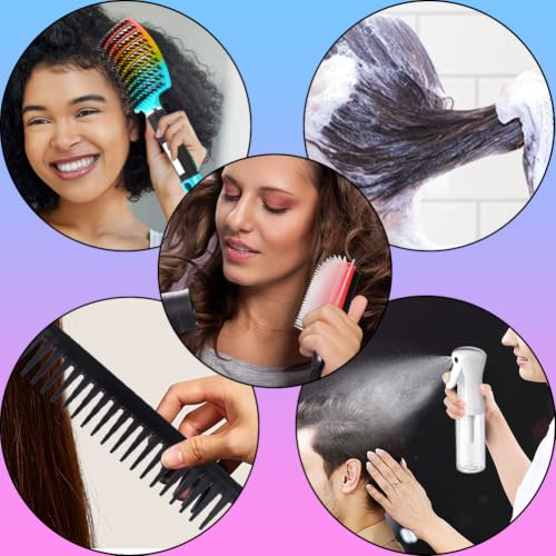 Aozzy Gradient 12-Piece Curly Hair Detangling Brush Set for 3A-4C Afro Textures