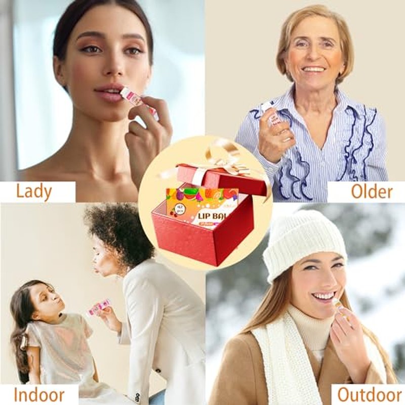 42 Pack Lip Balm, Natural Lip Balm Bulk with Shea Butter, Vitamin E and Coconut Oil, Moisturizing for Chapped Lips, Best Lip Care, Suitable for People of All Ages - 14 Flavors 0.15 Oz