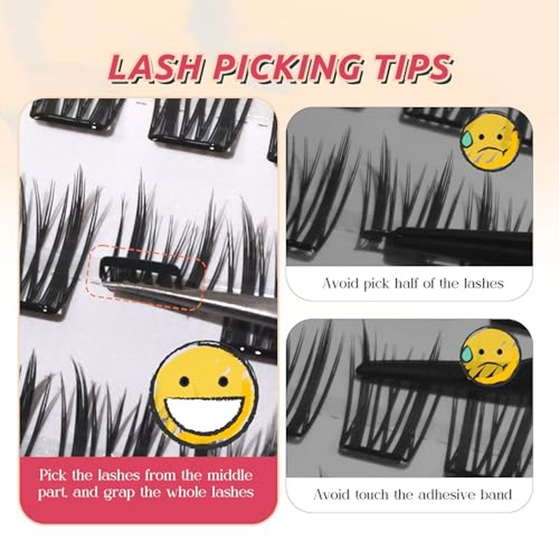 GAQQI Self Adhesive Lash Clusters, Pre Glued Eyelashes 10-14mm Wispy Cluster Lashes, Press On No Glue False Eyelashes, Strong Adhesive & Reusable Glueless£¨PG4£©