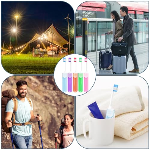 300 Travel Size Disposable Toothbrushes - Individually Wrapped, 5 Colors, Foldable, Bulk Pack of 300