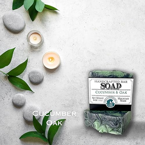 Emily's Homestead Natural Bar Soap, 3 Pack, Cucumber Oak with Exfoliation