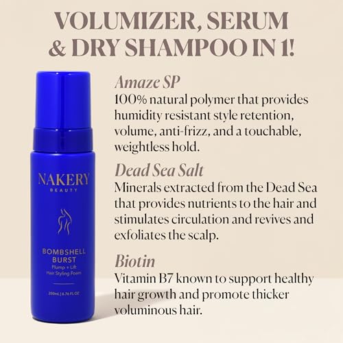 Nakery Ocean Burst Hair Foam - Volumizing Mousse for Curly & Straight Hair