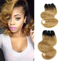 8-Inch Human Hair Extensions Ombre Two-Tone Brazilian Virgin Body Wave 50g Pack of 4 - 1B/27