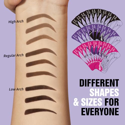 iMethod Brow Stamp Kit - Eyebrow Stamp with 27 Eyebrow Stencils, Eye Brow Stencils Kits, Natural Eyebrows, Easy to Use, Light Brown