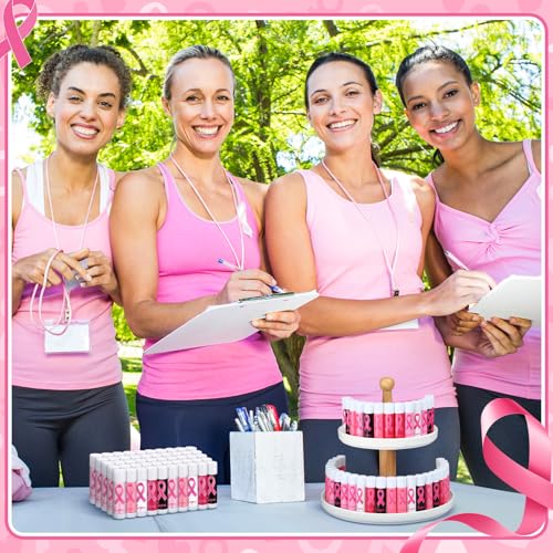 Breast Cancer Awareness Lip Balm Set - Pink Ribbon Party Favors, 50 Pack
