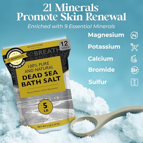 Unscented Dead Sea Bath Salt 80oz - Pure Mineral Soak for Relaxation & Skin Care