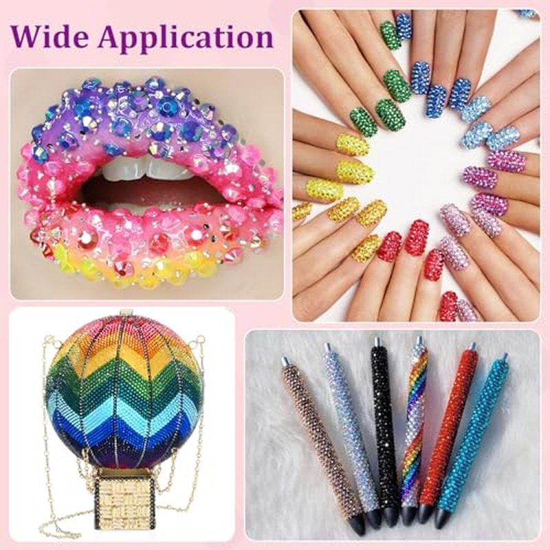 30000Pcs Resin Jelly Rhinestones with 1 Pcs B7000 Jewelry Glue for Bedazzling, Multicolor 3mm Flatback Gems for Crafting, Bedazzler Kit for Book Crafts Clothing Shoes Fabric Decor Nail Art Makeup