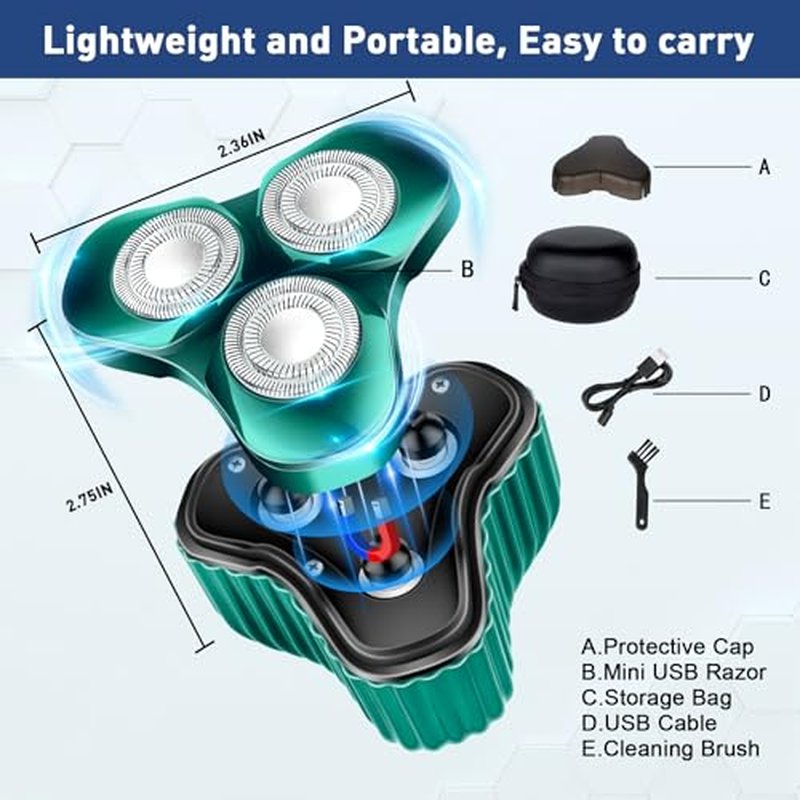 Mini Electric Razor for Men, Upgrade Mini Shaver, Pocket Size Portable Electric Shaver, USB Rechargeable, Waterproof, Easy to Use One-Button, Suitable for Home, Car, Travel, Gift for Men