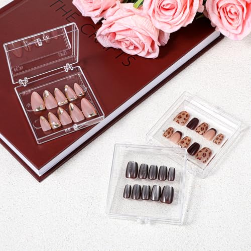 Clear Nail Organizer Boxes with Double-Sided Tape - 50 Pack