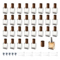 Refillable Perfume Atomizer Set - Walnut 15ml/0.5oz, 30 Pieces Travel Spray Bottles