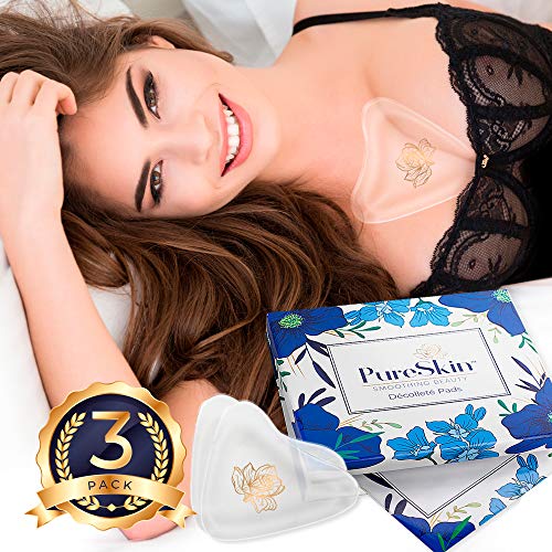 PureSkin Reusable Silicone Chest Wrinkle Patches for Anti-Aging & Firming – 3 Pack