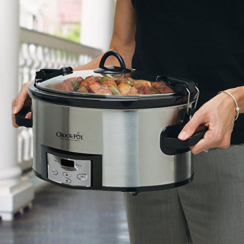 Crock-Pot 6 Quart Programmable Slow Cooker with Digital Timer & Locking Lid - Stainless Steel