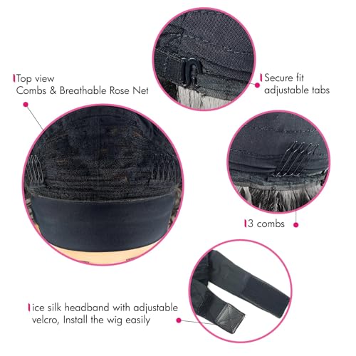 Deep Wave Headband Wig 20 Inch Gray Synthetic Curly Hair for Black Women - Glueless, Adjustable Cap