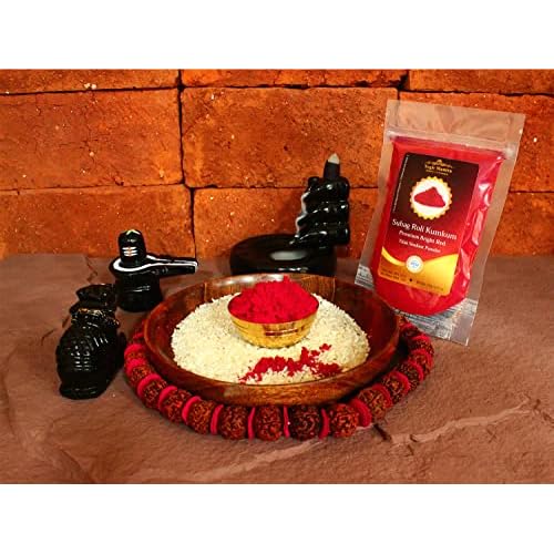 Yogic Mantra Suhag Roli Kumkum Powder (100g Resealable Pouch) Premium Bright Red Color Sindoor Ceremonial Mark - Hindu Pooja, Bridal Sindur Tilak, Suhag Tikka, Indian Rakhi & Puja Religious Ceremony