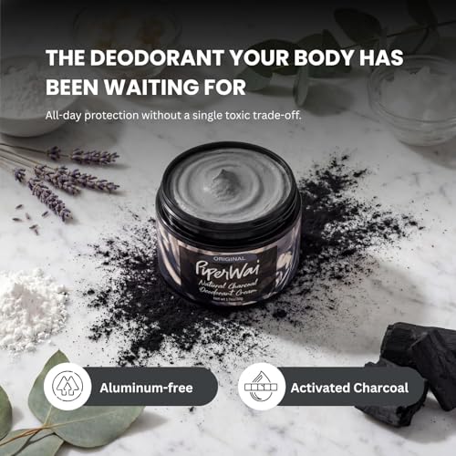 Natural Deodorant with Activated Charcoal - Vegan, Aluminum-Free, Long-Lasting Odor Protection, Scented Jar & Stick Set