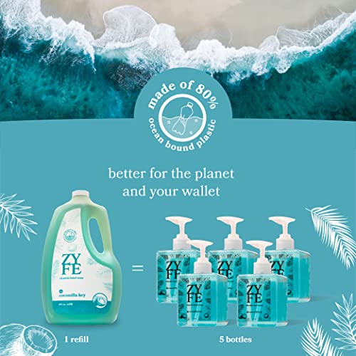 Vitamin infused Liquid Hand Soap Refill - Natural Plant Derived Moisturizing Handsoap with Essential Oil Fragrance Coconilla Key - Soft Hand Wash for Kitchen & Bathroom - Lush Soft Soap 64oz