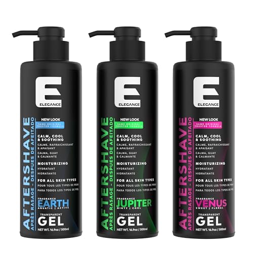 Elegance After Shave Lotion for Men, 500ml, Earth (Blue), Real Shaving Relief, After Shave that Hydrates and Revitalizes your Skin, 16.9 Oz Earth Blue)