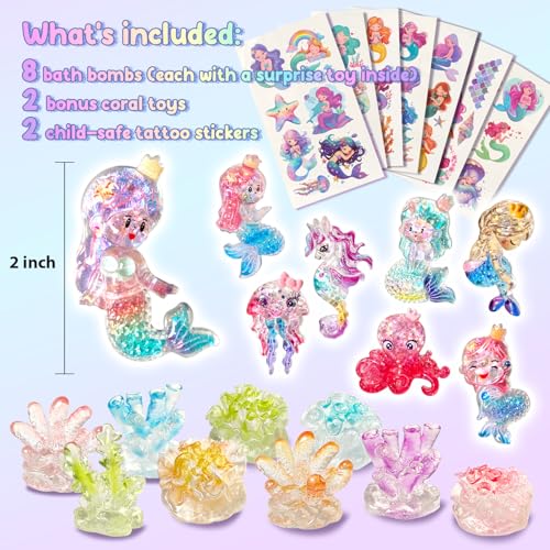 Clear & Fresh Mermaid Bath Bombs for Kids with Surprise Toys - Mermaid Variation