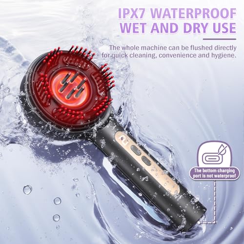 Hair Growth Comb,Electric Scalp Massager Comb,IPX7 Waterproof,Portable for Home & Travel