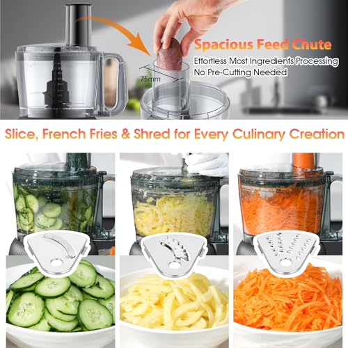 12-Cup Electric Food Processor with 11 Speeds & Digital Timer