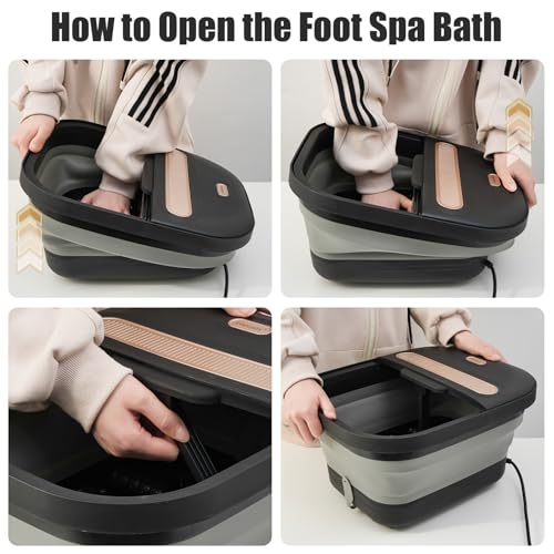 Collapsible Foot Spa Bath with Heat, Bubble Jets, Massage & Pumice Stone