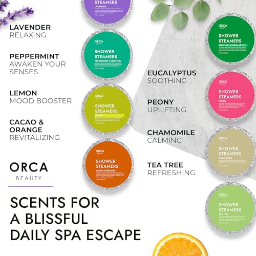 8-Pcs Shower Steamers Aromatherapy & Scented Candle - Birthday Self Care Relaxation Gifts for Women, Pampering Shower Bombs Aromatherapy, Spa Day Essentials, Christmas Purple Gift Bundle