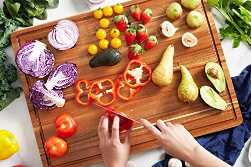 OAKSWARE 30 x 22 Inch Extra Large Acacia Wooden Cutting Board for Kitchen