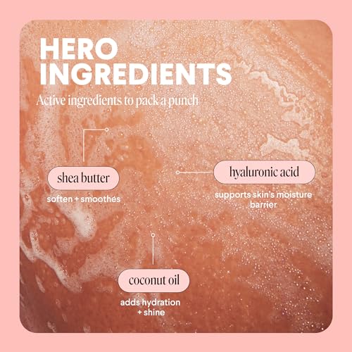 MONDAY HAIRCARE MOISTURE Body Wash with Hyaluronic Acid, Shea Butter, Coconut Oil & Grapefruit Extract for Normal to Dry Skin 900 mL (Dual Pack)