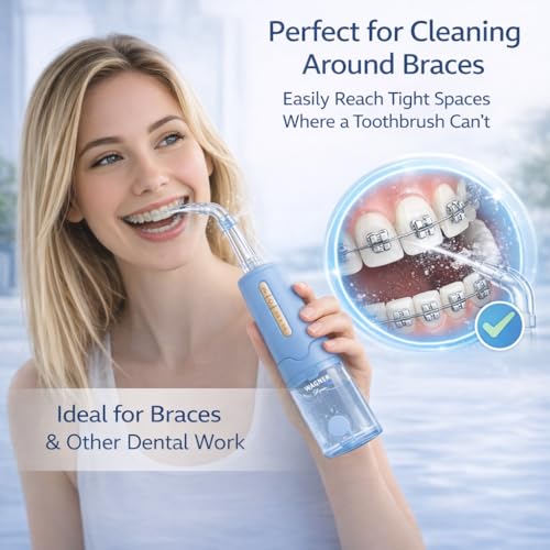 Cordless Water Flosser with 5 Pressure Modes & 4 Nozzles - Rechargeable Portable Dental Irrigator