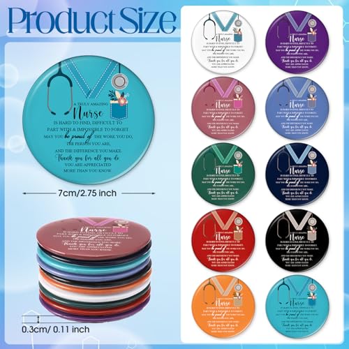 Nurse Gifts Compact Mirror Set - 100 Multicolor Medals & Classic Design - Variation of Medal / Classic / 100