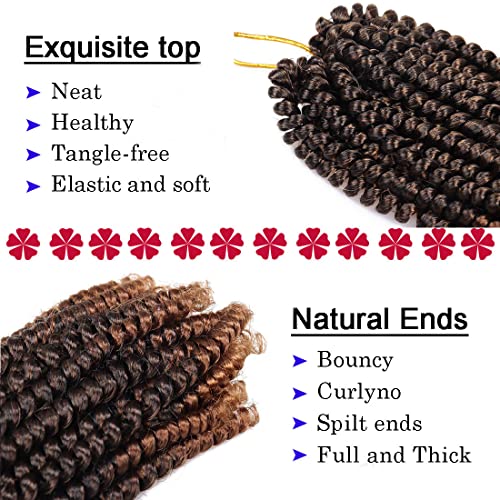 8 Inch Spring Twist Braiding Hair - T1B/30 Pack of 7 for Natural Style