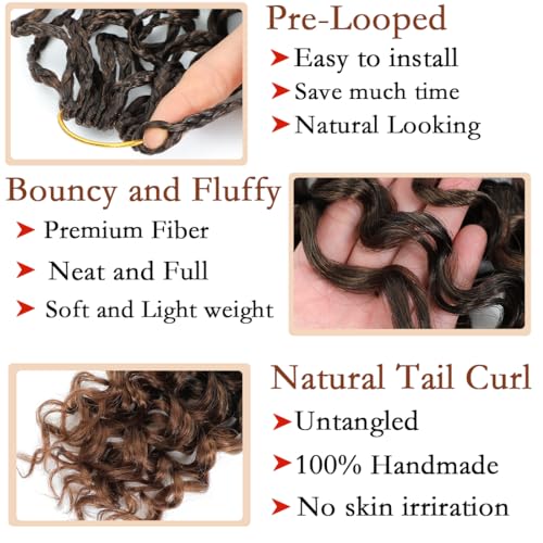 Pre Looped Gogo Curl Crochet Hair 8 Inch T30 - Short Curly Water Wave Braid Hair for Black Women, 8 Packs