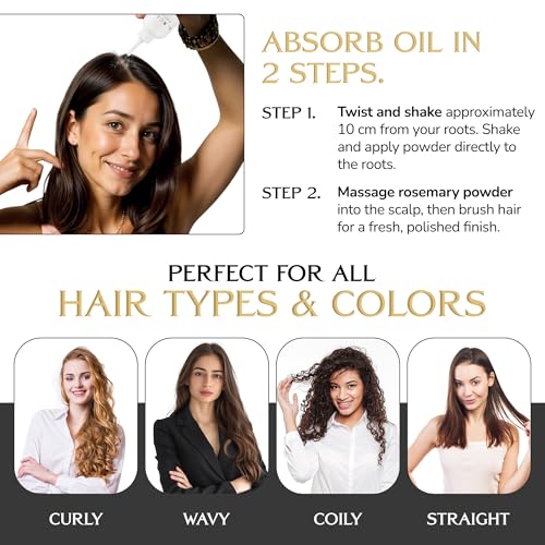 Dry Shampoo Powder for Women Rosemary 6.5oz Non-Aerosol Hair Refresh