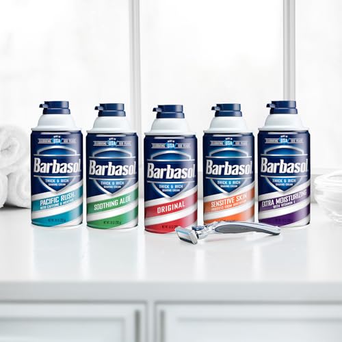 Barbasol Unscented Thick & Rich Shaving Cream - 10 oz Can, Bulk Pack of 12