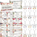 24 Pcs Spanish Christian Gift Set - 12 Women Makeup Bags Bulk & 12 Butterfly Keychains Inspirational Bible Verse Cosmetic Bags Religious Gifts for Women Regalos Religiosos Para Mujer En Espa?ol