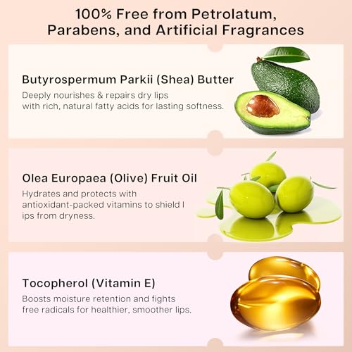 VRAIKO 2-in-1 Silky Lip Butter Balm & Lip Gloss, Hydration with Shea & Olive Oil Blend, Non-Sticky Moisture for Chapped Lips, Natural Ingredients (Vanilla)