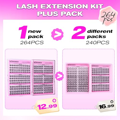 wiwoseo Manga Lash Clusters Fairy Eyelash Clusters Eyelash Extensions Cluster Lashes Natural Lash Clusters Spiky Individual Lashes Extensions Wispy Cluster Lashes 10-14MM Anime Lashes Clusters