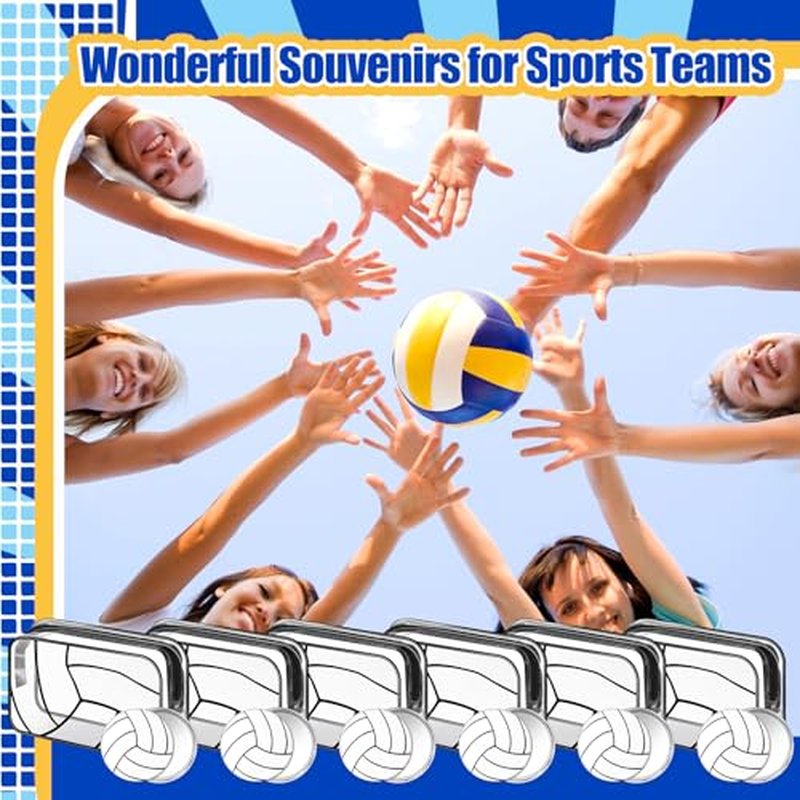 24 Pcs Volleyball Gifts for Teen Girls 12 Volleyball Makeup Bags with 12 Round Makeup Pocket Mirror, 7 x 4.7 x 2.4'' Volleyball Cosmetic Bag Sport Gifts for Women Players Fans (volleyball)