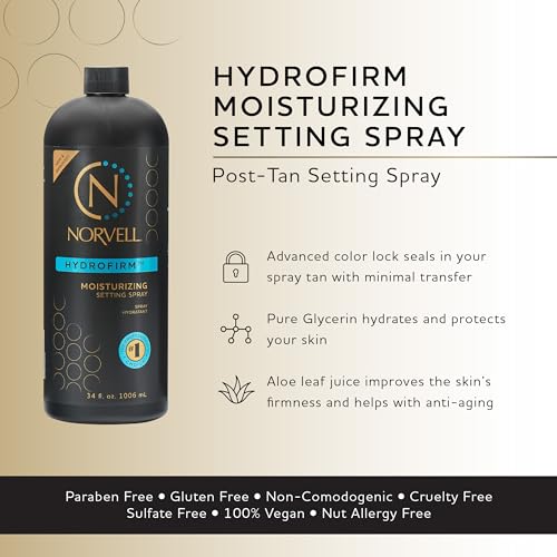 Norvell Post Tanning Hydrofirm Moisturizing Spray 34 fl.oz. ? Professional Sunless Hydrating Spray for Extending Self Tan, Softening Skin, Enhancing Color & Reducing Uneven Fade