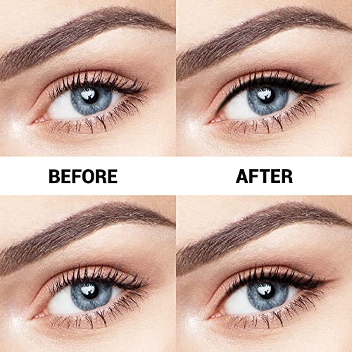Music Flower Gel Eyeliner, Black and Brown Eyeliner Waterproof Long Lasting Smudge Proof Gel Liner with 2 Brushes, Easy to Apply Eye Makeup 3 g, Pack of 2